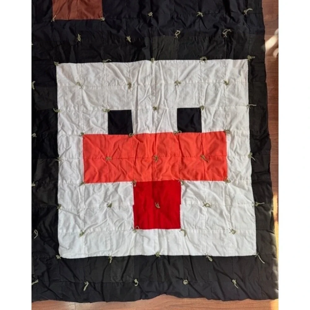Mine Craft Chicken‎ Zombie Cow Pickaxe Knotted Quilt Custom 60